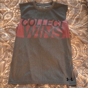 Under Armour Gray Tank with Pink Graphic